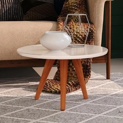 Mesa Centro Retrô Cissa - Off White - Compre Aqui